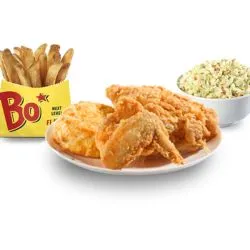 2pc Breast & Wing
1 boldly seasoned breast, 1 boldly seasoned wing, served with 2 home-style fixin’s and a made from scratch buttermilk biscuit.
$11.33 +
