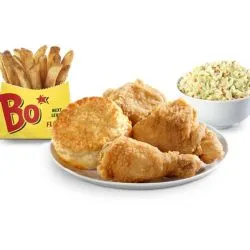 3pc Leg & 2 Thighs
1 leg and 2 thighs boldly seasoned, served with 2 home-style fixin’s and a made from scratch buttermilk biscuit.
$12.08 +