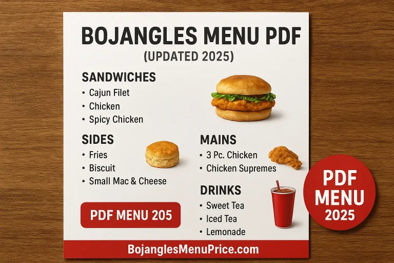 Bojangles Menu PDF